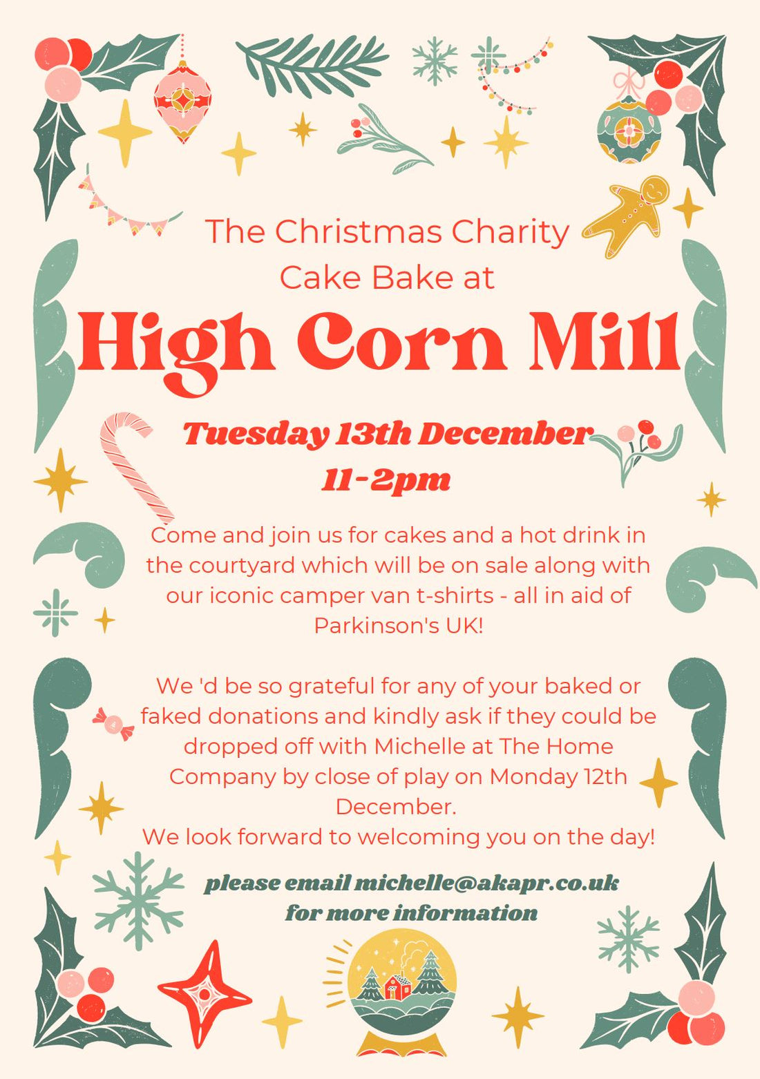 HIGH CORN MILL TO HOST CHRISTMAS CHARITY CAKE BAKE