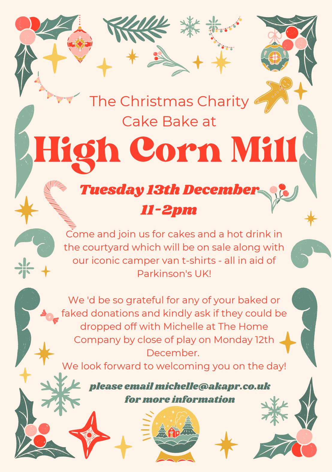 HIGH CORN MILL TO HOST CHRISTMAS CHARITY CAKE BAKE