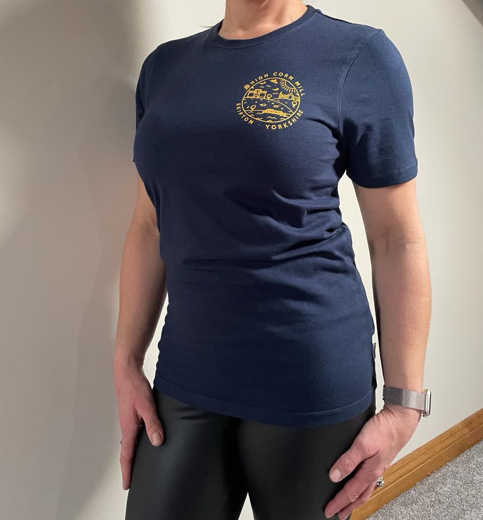 High Corn Mill Tee Navy Gold