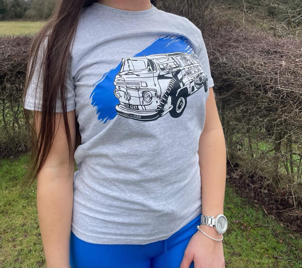 Camper Van Tee Grey/Blue