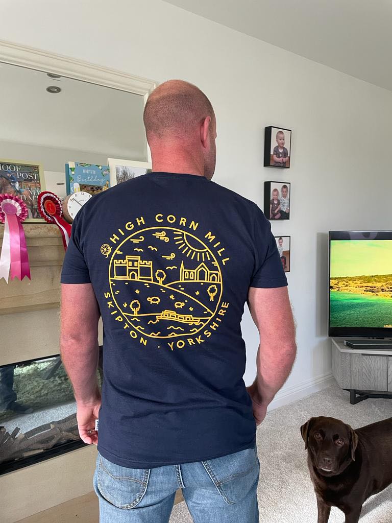 High Corn Mill Tee Navy Gold