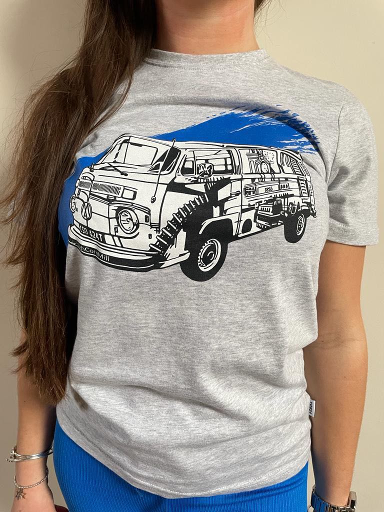Camper Van Tee Grey/Blue