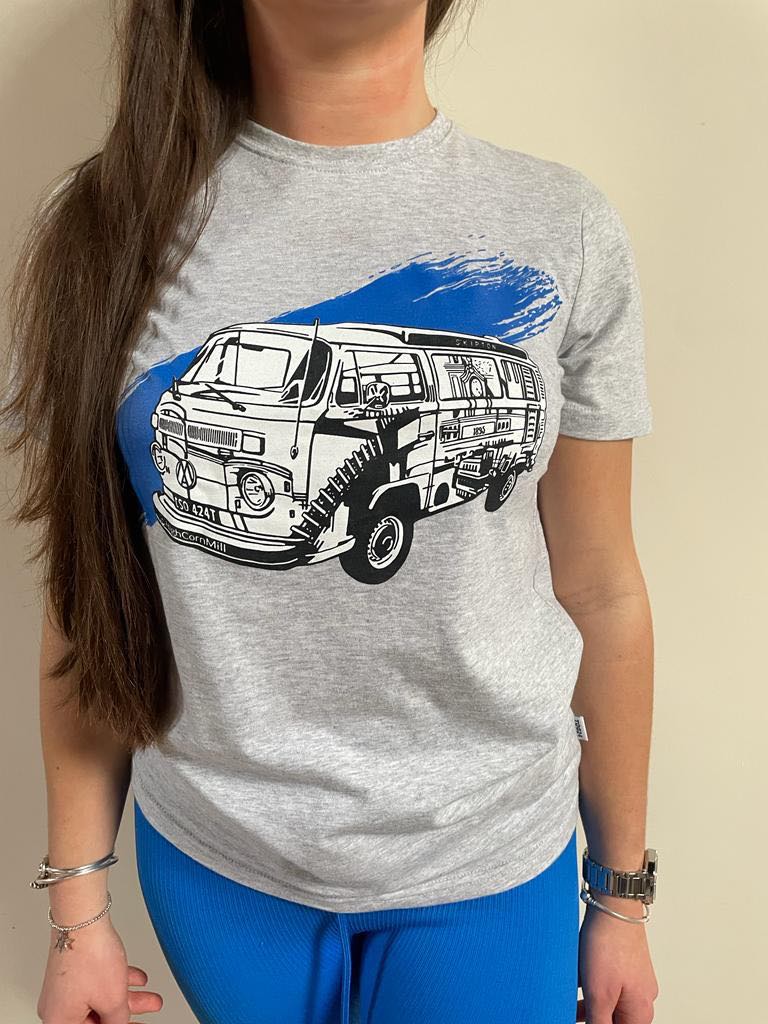 Camper Van Tee Grey/Blue